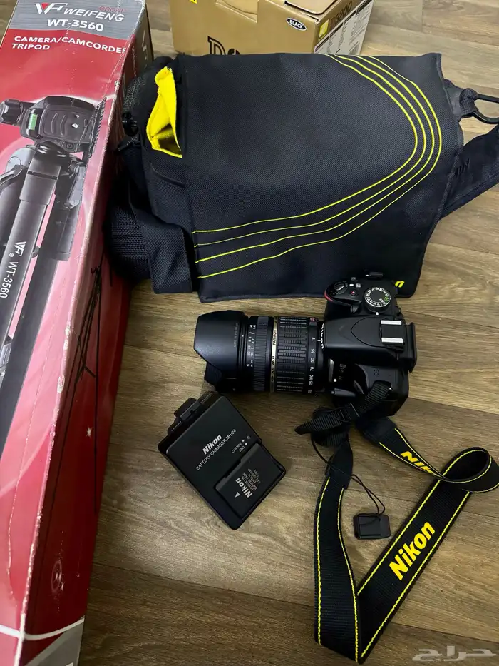 كاميرا نيكون مع عدسة زوم واسعة Nikon D3200 0