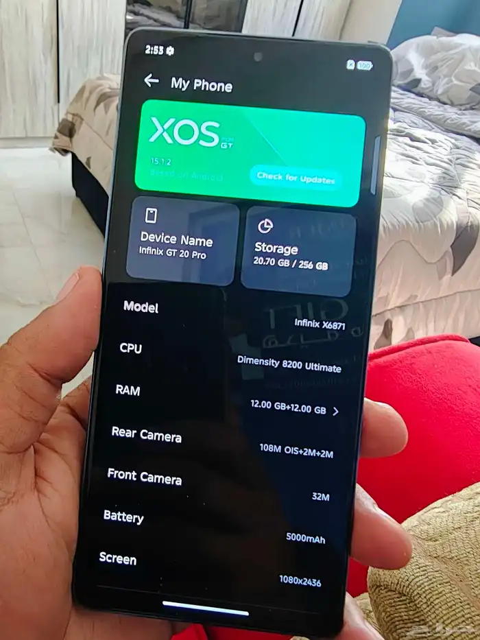 للبيع جوال Infinix GT 20 Pro ممتاز للالعاب والبرامج الثقيلة 8