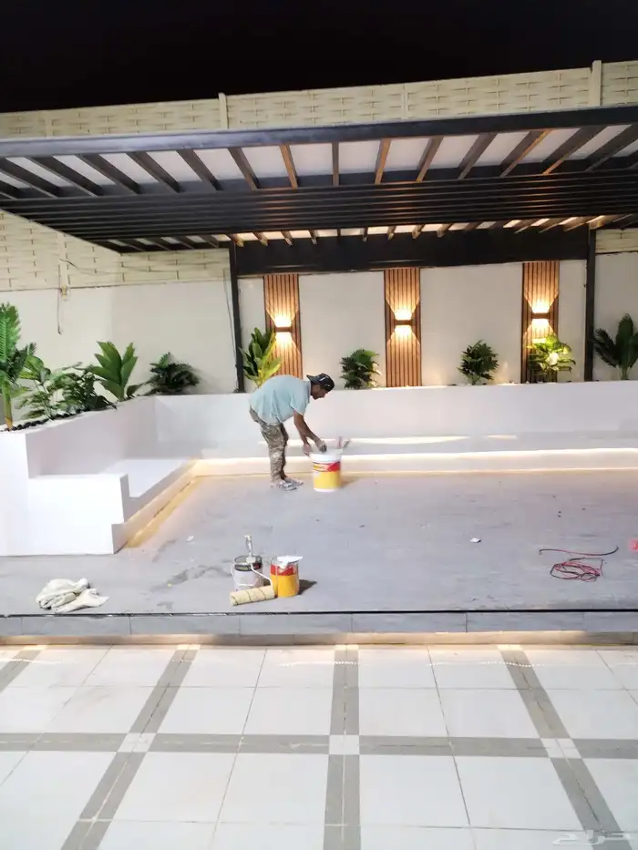 المظلات والشلالات وبناء الاحواض الزراعيه 8