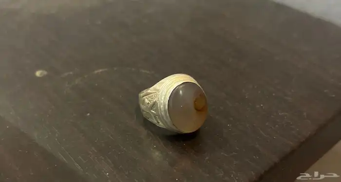 خاتم عقيق فضه وسط 2