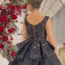 فستان سهره اسود مطرز مقاس m 0