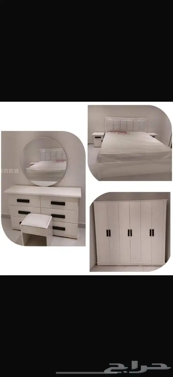 غرف نوم جديده بااسعار مناسبه ب1600 شامل التوصيل والتركيب مع 4