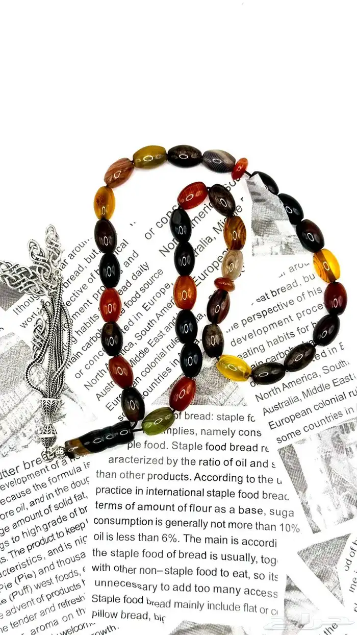 سبحة عقيق سليماني فضة 1