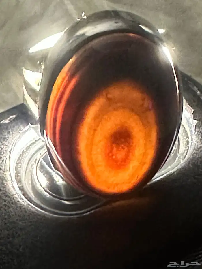 خاتم فضة عقيق حجم كبير 1