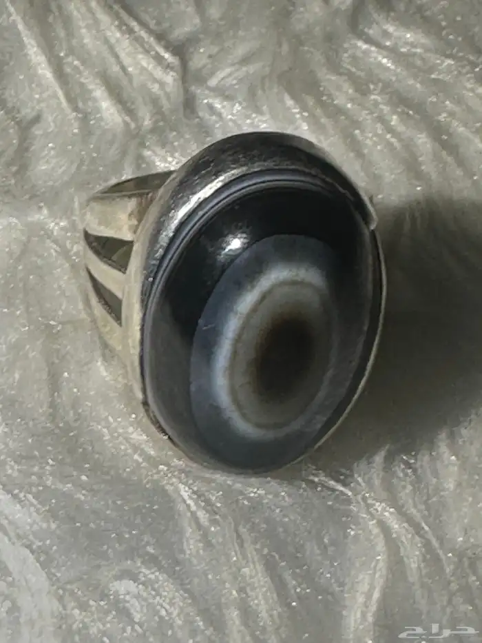 خاتم فضة عقيق حجم كبير 0