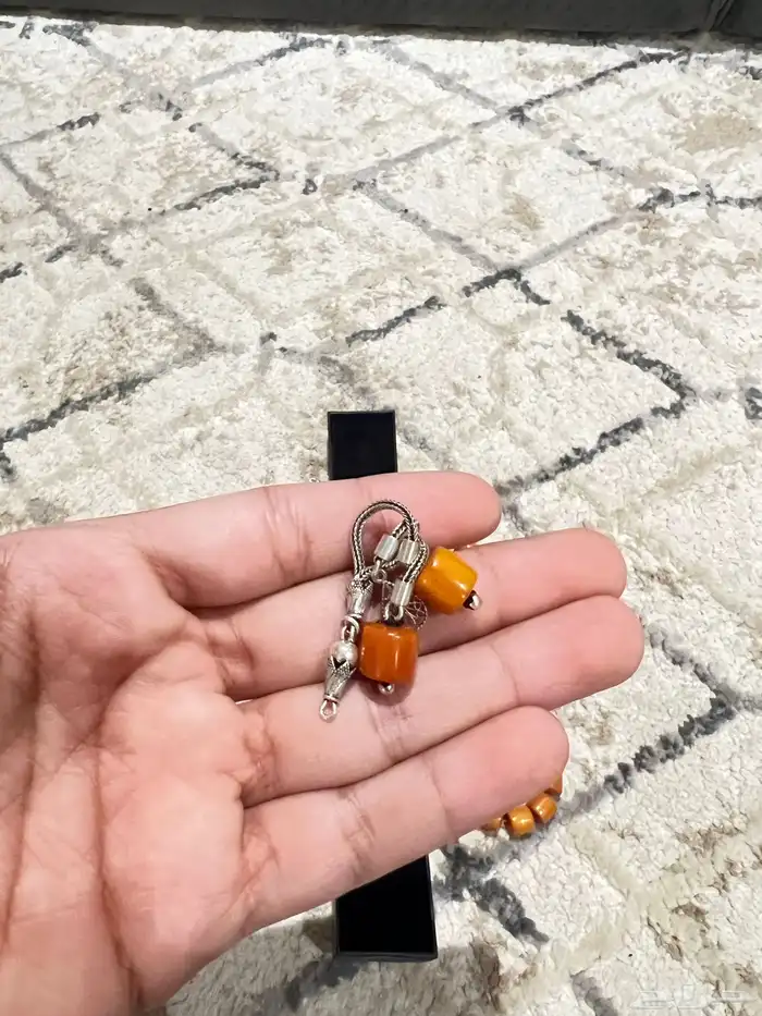 سباح حجر طبيعي نادر فضه عيار 1000 0