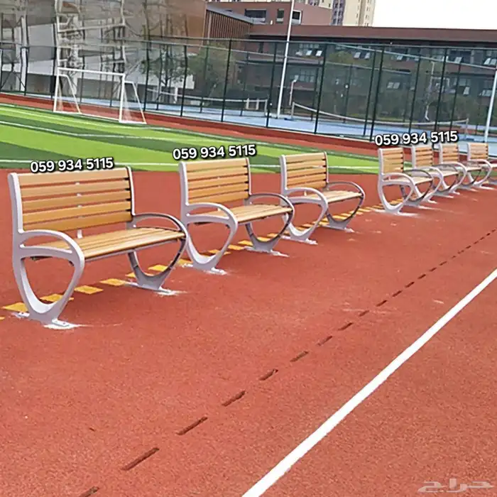 كرسي حديقة خشبي بهيكل من الحديد لعمر فني أطول 5