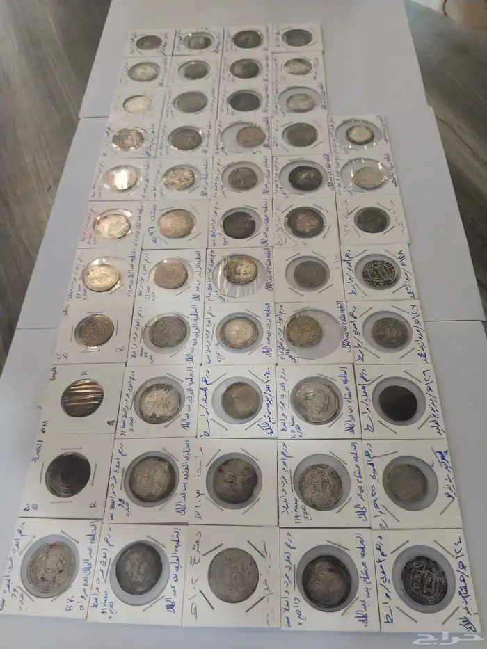 طقم دراهم فضة الخلافة الاموية كامل من سنة 79ه الي 131ه 8