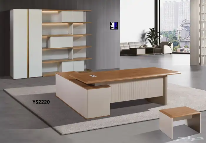 مكتب مدير فخم طقم كامل اثاث مكتبي كامل كراسي دولاب طاولة 5