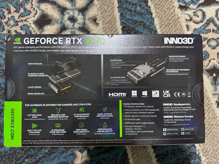 كرت شاشة قوي RTX 5070 جدديد 1
