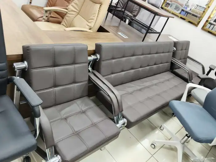 كنب مكتبي ملكي طقم5 نفر 7 نفر اخضر بيج بني اسود ابيض رصاصي 4