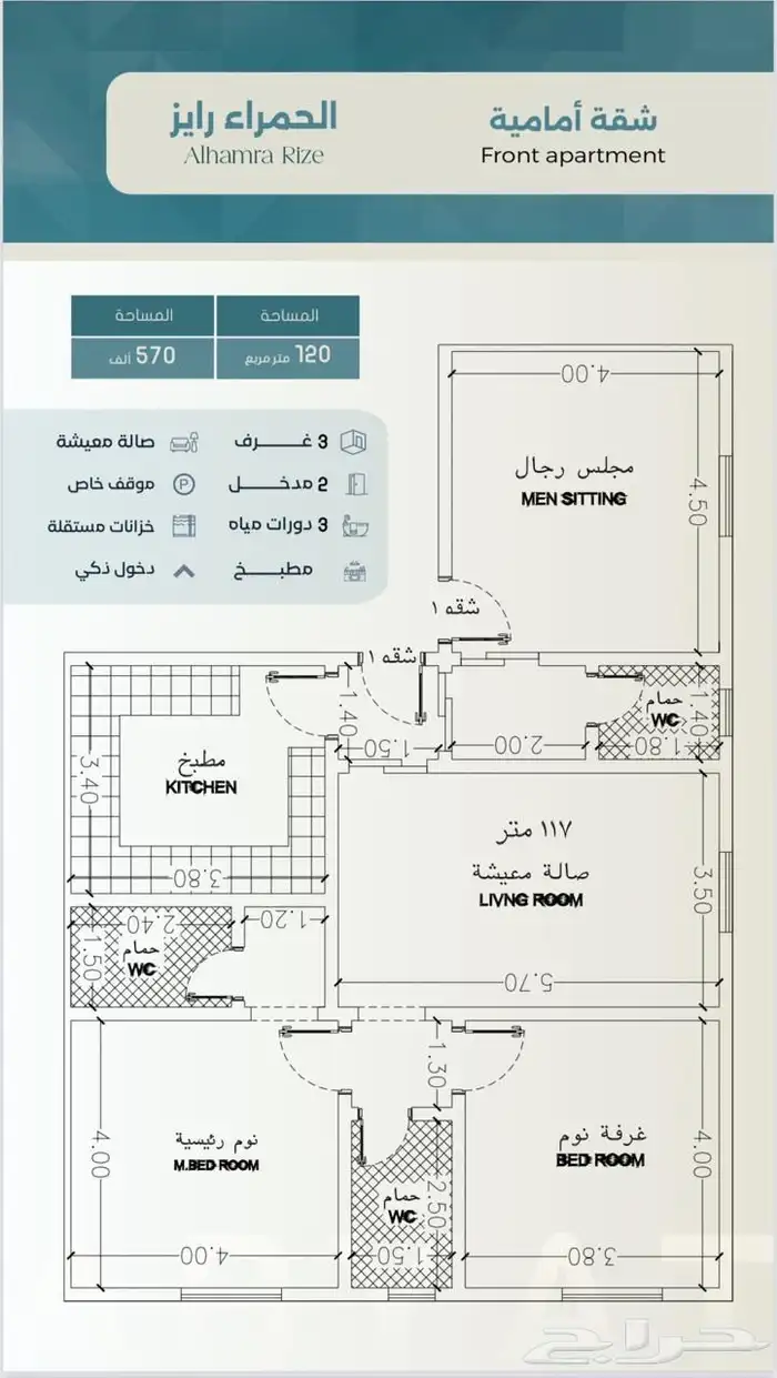 شقق للبيع في جدة حي الحمراء على الخارطه 4