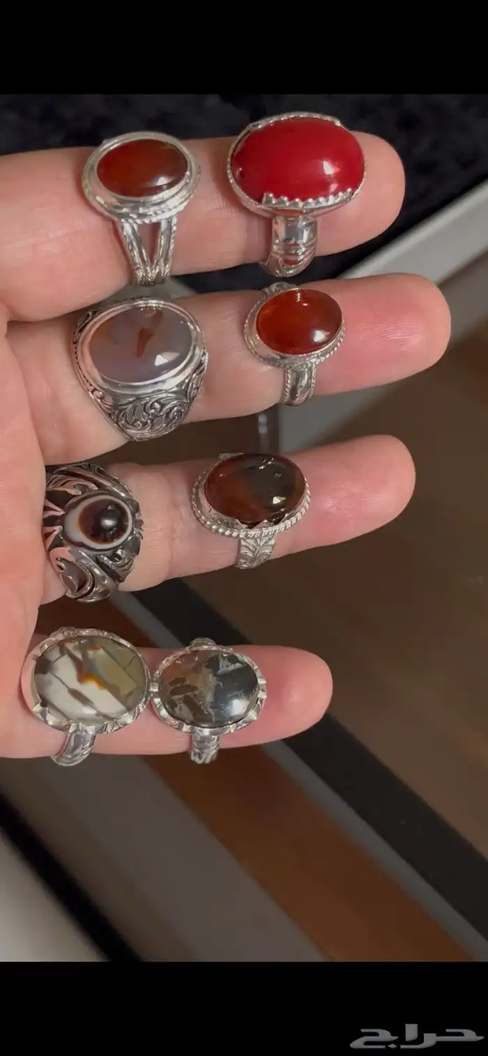 خواتم فضه باحجار منوعه 0