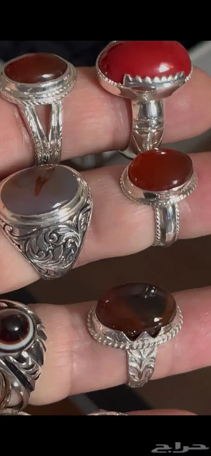 خواتم فضه باحجار منوعه 1