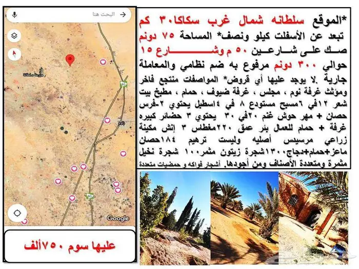 ابحث عن مزرعه او ارض تجاريه بالجوف سكاكا عروض مميزه 14