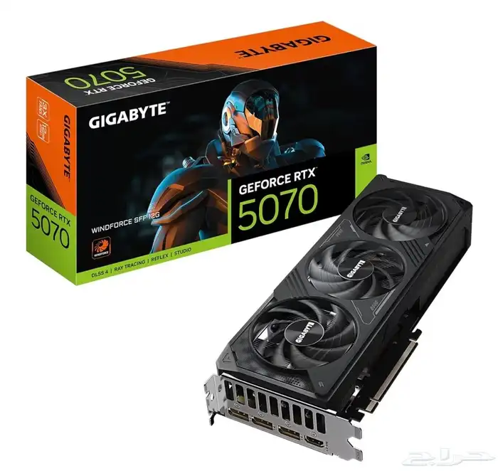 كرت شاشة GIGABYTE GeForce RTX 5070 WINDFORCE SFF 12G جديد 0