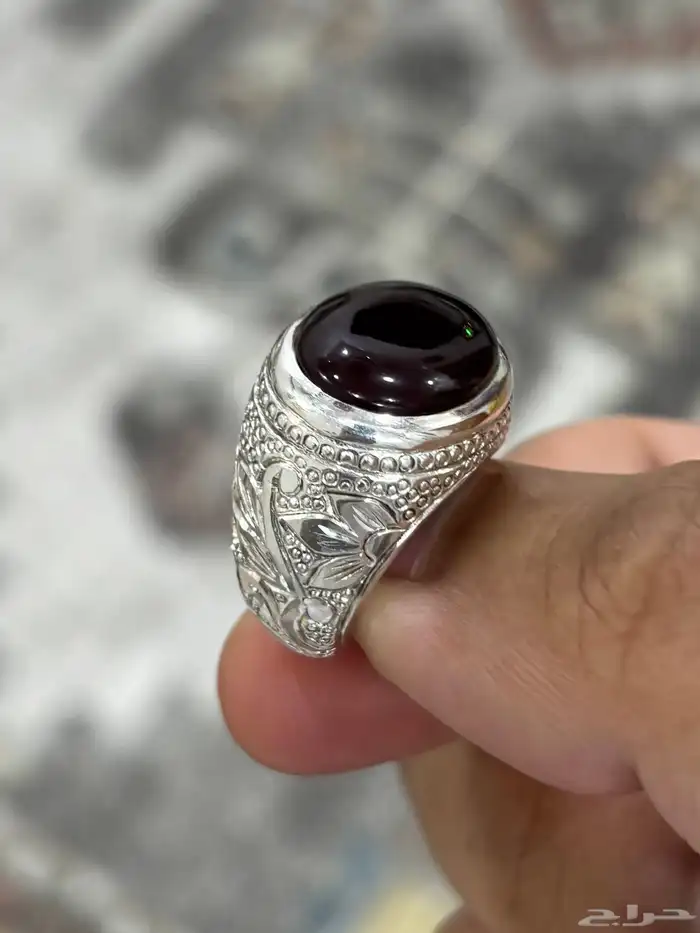 خاتم عقيق يماني ملكي برتاش 0