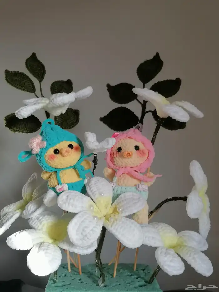 باقات ورد ودمى بخيوط القطيفة 2