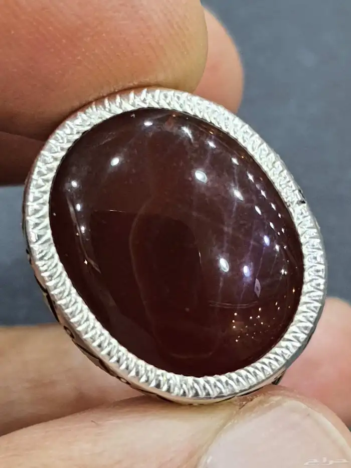 خاتم عقيق يماني كرزي ملكي 0