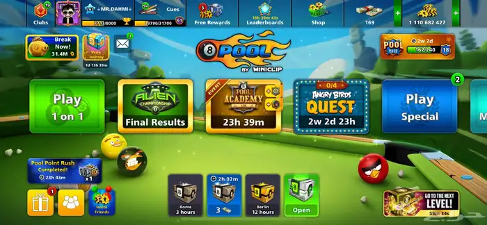 حساب بلياردو نظيف وقديم إنشاء 2018 0