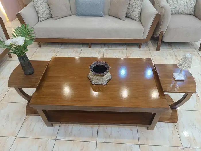 طقم طاولة قهوة مكون من 3 قطع طلاء وخشب أصليين ضمان لمدة عا 0