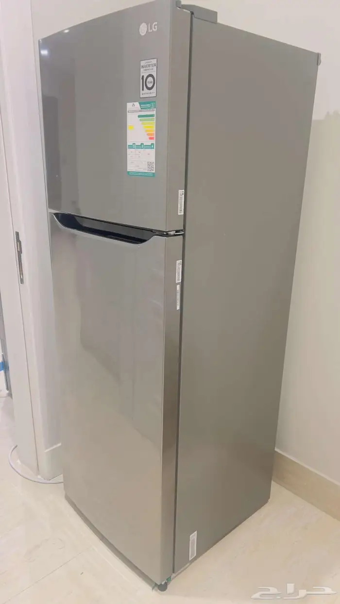 ثلاجة LG بابين 11 قدم فضى LT12CBBDIN 0