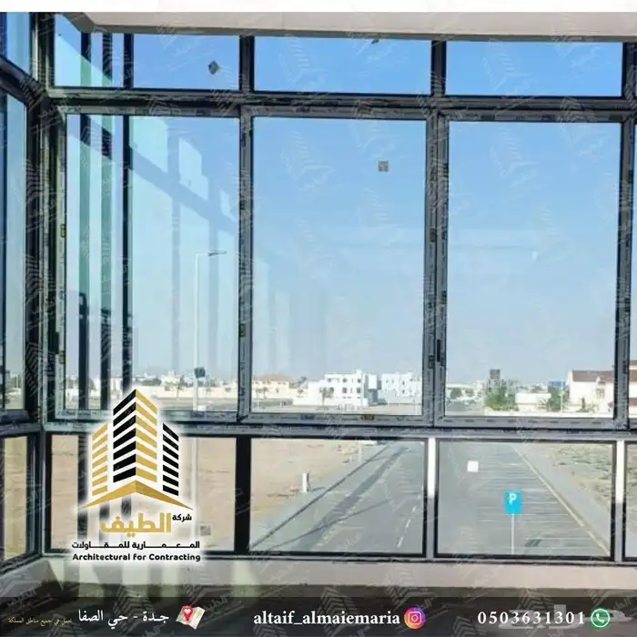 قبب و أبواب زجاج معشق وملون ونوافذ واستركشر المنيوم درابزين 5