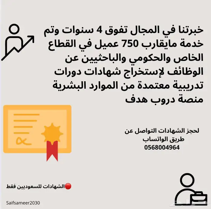 شهادات دورات معتمدة من الموارد البشرية 0