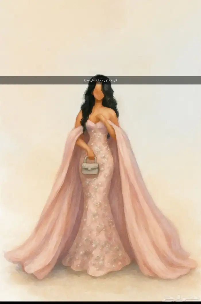 فستان للبيع مع رسمه للموديل هدية 4