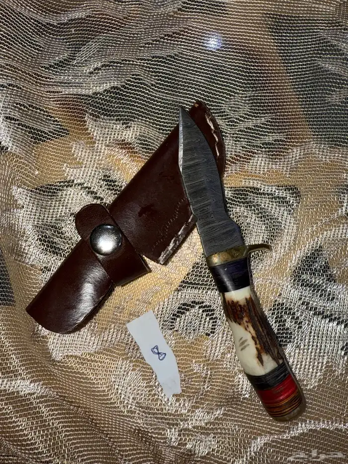 سكاكين نصل دمشقي بمقبض غزال 7
