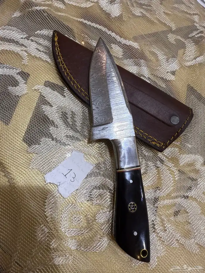 سكاكين نصل دمشقي بمقبض غزال 13