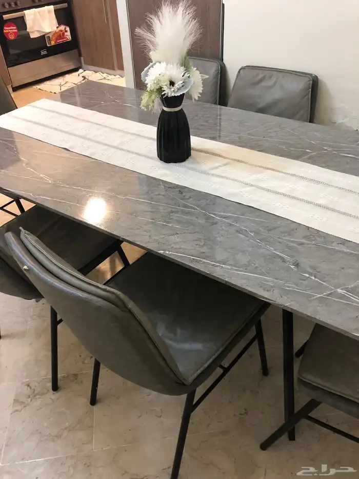 طاولة سفرة 6 كراسي رخام 1