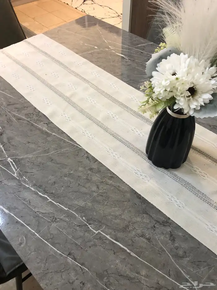 طاولة سفرة 6 كراسي رخام 4