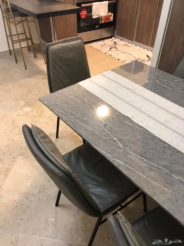 طاولة سفرة 6 كراسي رخام 2