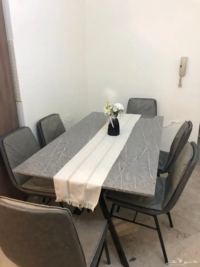 طاولة سفرة 6 كراسي رخام 0