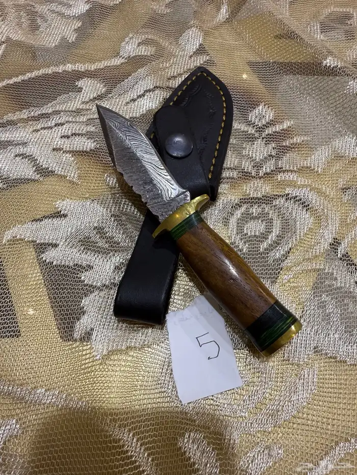 سكاكين نصل دمشقي بمقبض غزال 4