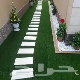 تنسيق حدائق القصيم جلسات خارجيه شلالات غرف زجاجية عشب طبيعي 9