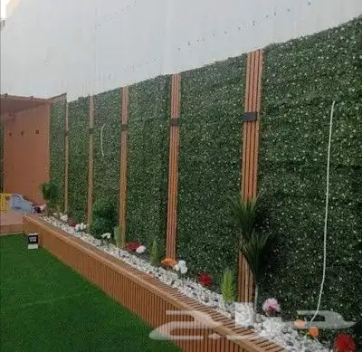 تنسيق حدائق القصيم جلسات خارجيه شلالات غرف زجاجية عشب طبيعي 4