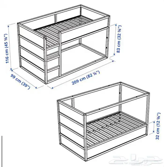 سرير ايكيا دورين خشب 2