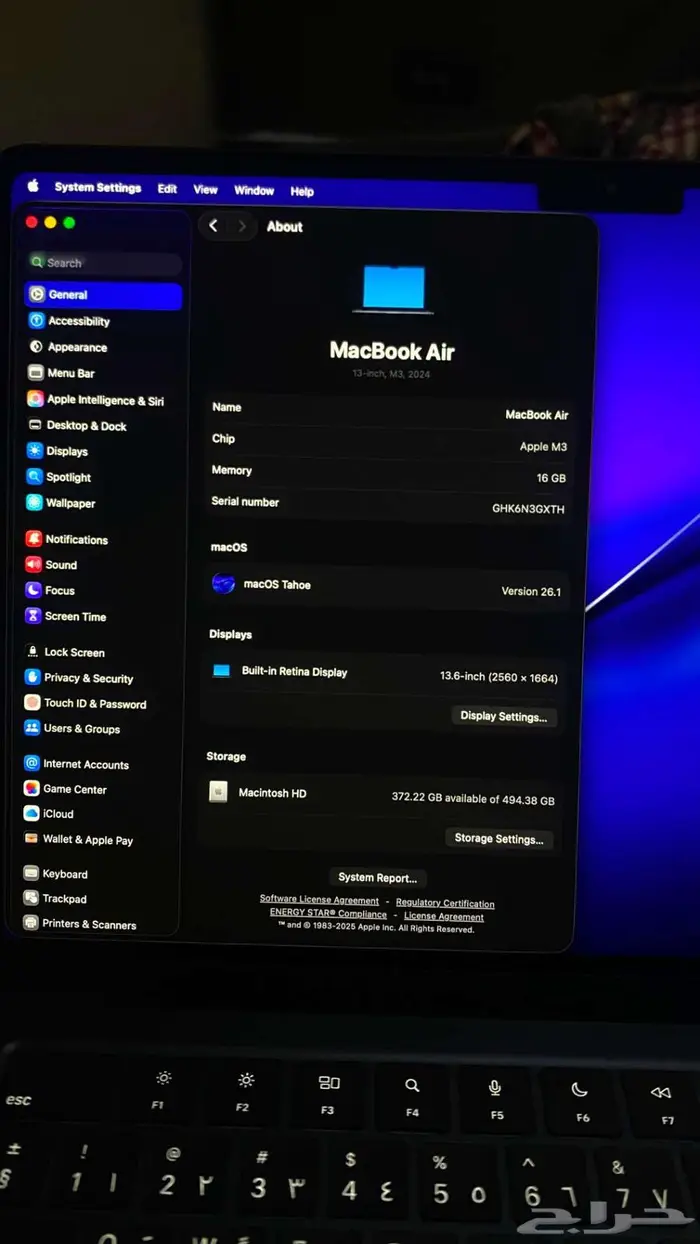 ماك بوك جديد ابل MacBook Air M3 4