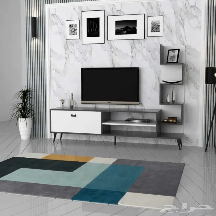 تخفيضات طاولة تلفزيون 180سم وركن قهوة 4