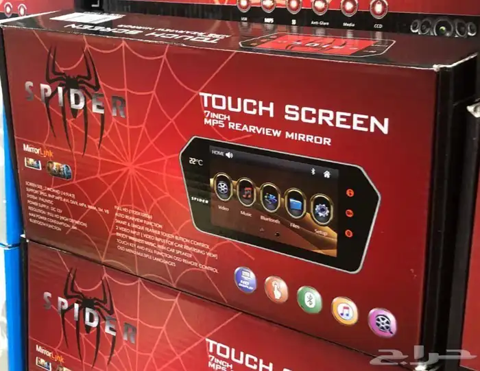 مراية سيارة فل تتش مع كاميرا رجوع بلوتوث مشغل وسائط 3