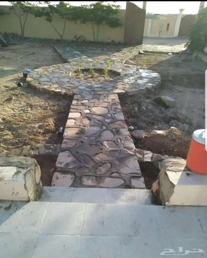 قص اراضي بناء بكلين ربراب تلبيس شلالات حجر 3