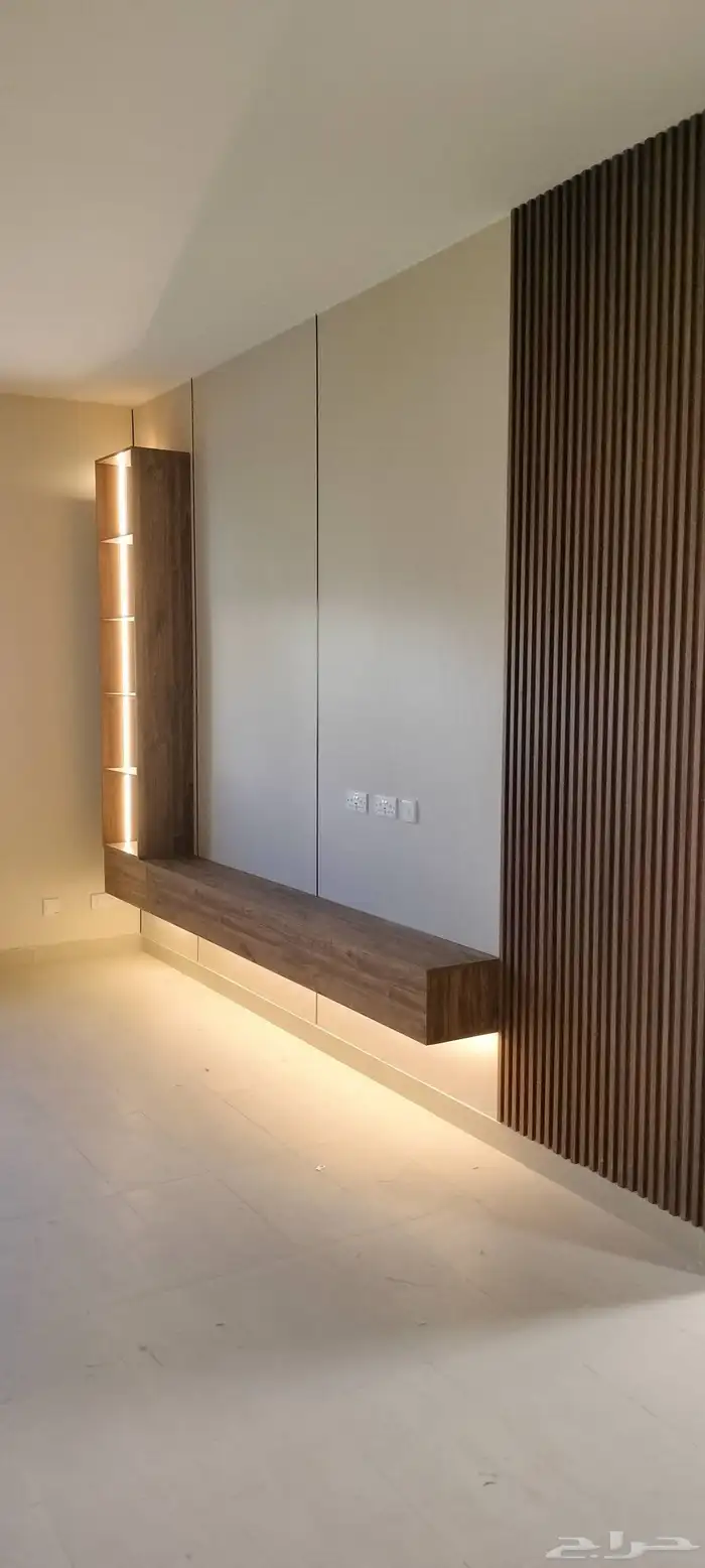 ديكورات حديثة شيبورد بديل خشب خلفيه شاشه 1