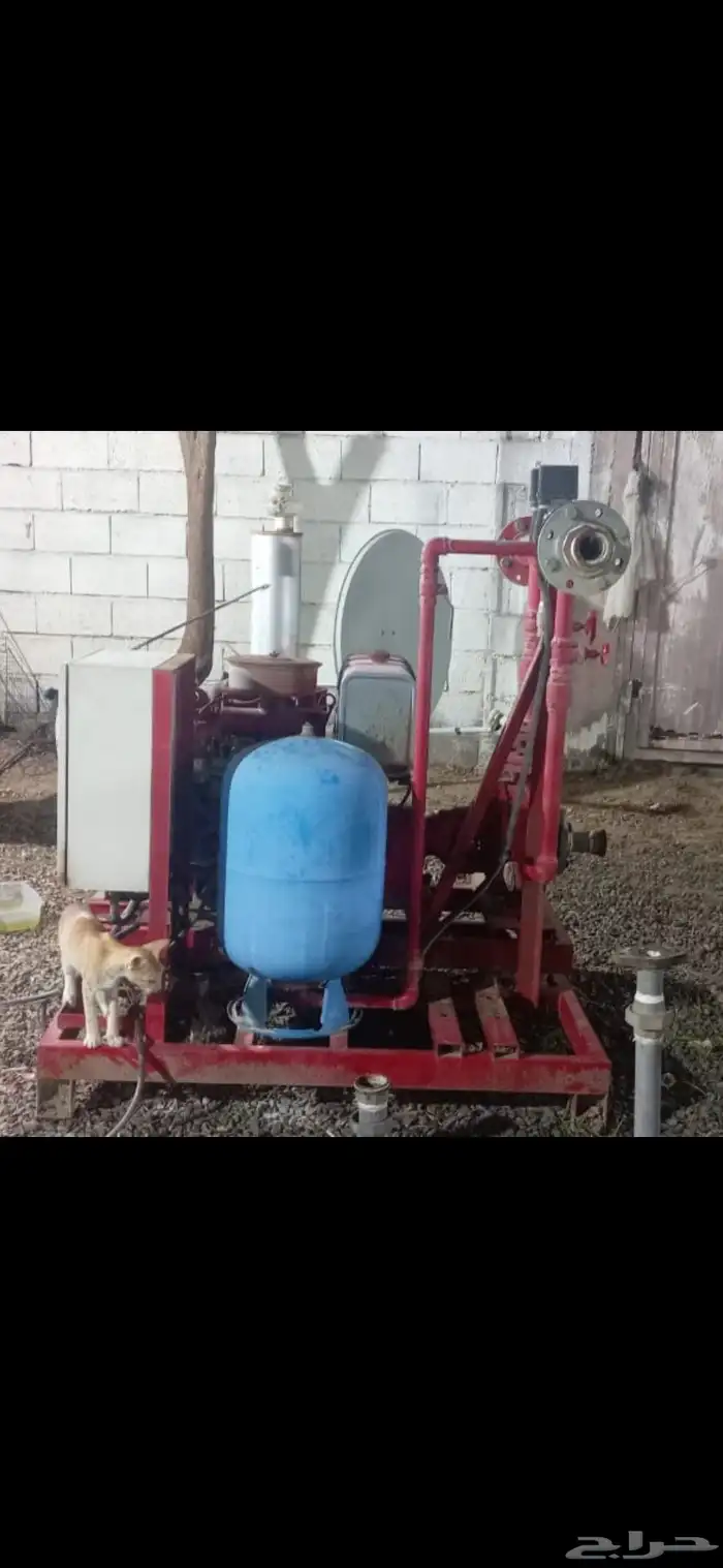 مضخة دفاع مدني نضيفه عالشرط شد بلد 250جالون خطين ديزل وهرباء 2