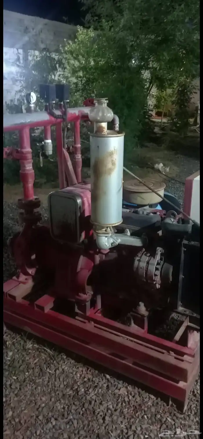 مضخة دفاع مدني نضيفه عالشرط شد بلد 250جالون خطين ديزل وهرباء 0