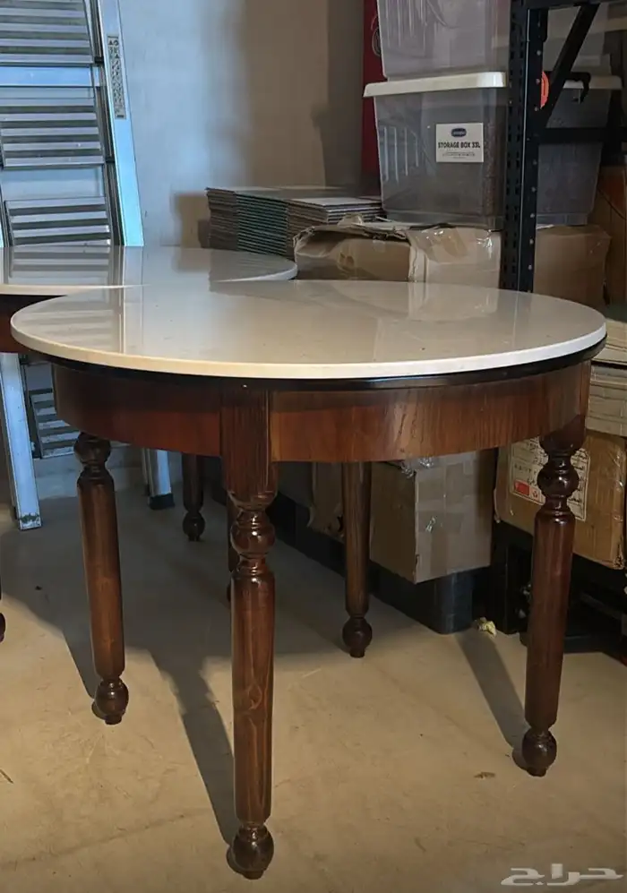 طاولة طعام خشب ورخام 1