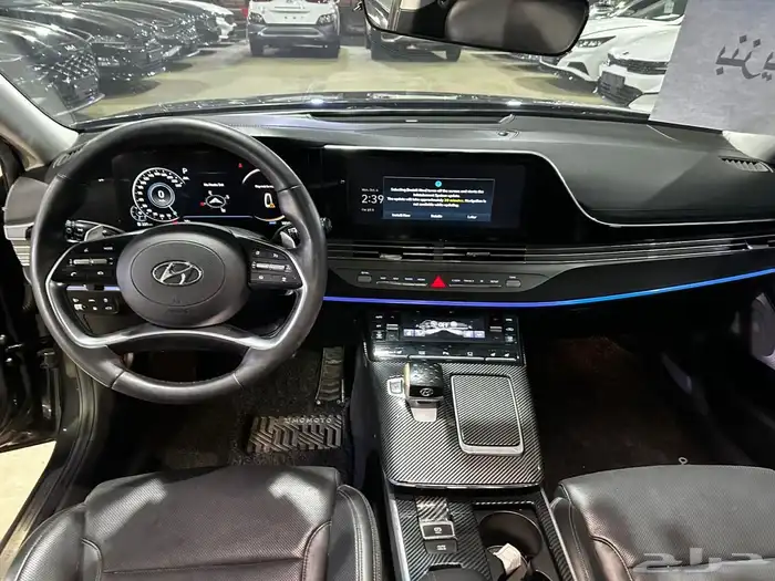 هيونداي ازيرا رصاصي 2021 بنزين بطاقة جمركية وارد كوريا 9