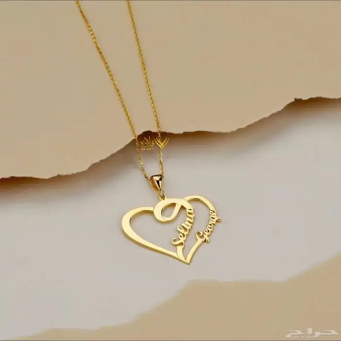 قلاده مطليه بالذهب تصميم حسب الإسم توصيل مجاني لكل المدن 5