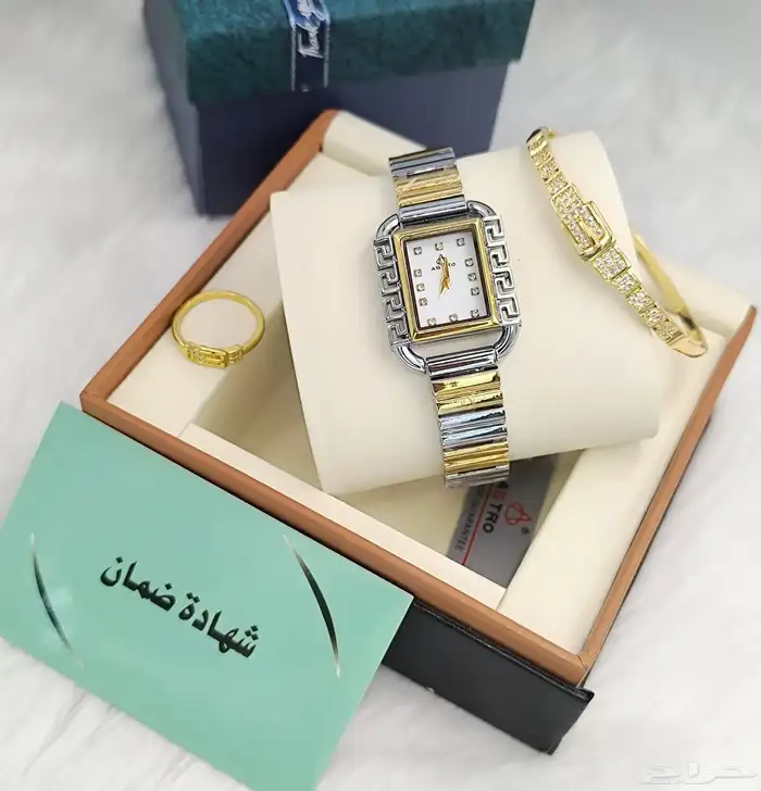 أطقم نسائية فاخرة ماركة ASTRO(ساعة   سوار   خاتم) مع الضمان 11